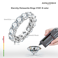 Bague tendance en argent sterling 925 avec moissanite 5 mm 0,5 ct, bague tennis personnalisée pour femme, cadeau de mariage