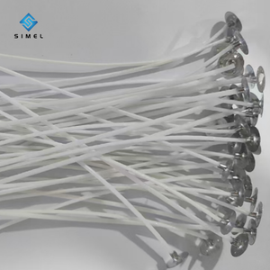 Vente en gros Mèche à bougie écologique Mèches à bougie en coton pré-ciré Longueur personnalisée Mèches en coton sans fumée Prix - Product Image 1