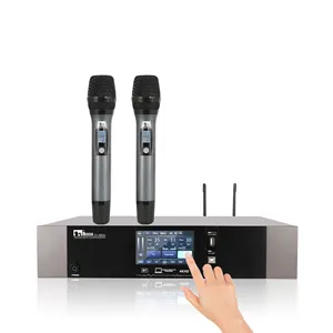 Çin tedarikçisi BT DJ/Pro/Karaoke/ev amplifikatör mikser alıcısı ile çift kablosuz mikrofon