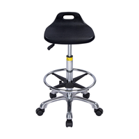 Tabouret de laboratoire M10 à usage hospitalier, design industriel, en mousse PU ESD, hauteur réglable, pivotant, avec roulettes, dossier et repose-pieds