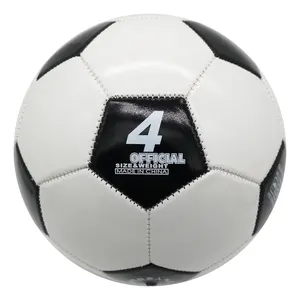 サッカーサッカーボール高級Ciustomizedサイズ4ブラックホワイト小型ミシン
