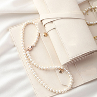 Pochette de voyage multifonctionnelle en microfibre avec logo personnalisé, organiseur de bijoux pour bagues, colliers, boucles d'oreilles, bracelets