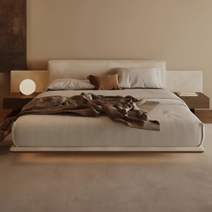 Letto Fluttuante Horizon in Tessuto, Stile Moderno e Semplice, Letto Imbottito Matrimoniale per Camera da Letto Principale - Product Image 3