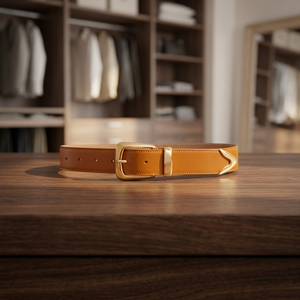 Custom Made Eco-Friendly Vintage Men's Cow Hide Pin Belt Snake/Square/3D Design Steel Solid Pattern BS INTERNATIONAL 3.8CM Width - Product Image 1