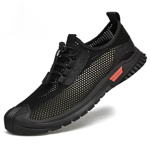 Sandales décontractées légères pour hommes en cuir de vachette avec logo, respirantes et en tissu doux, idéales pour la marche - Product Image 2