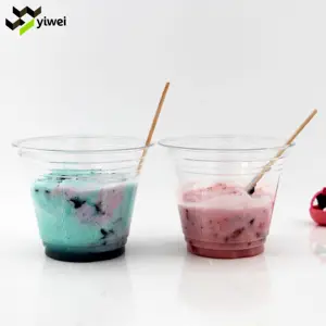 Logo personalizzato 5 6 7 8 9oz gelato trasparente boba sundae contenitore usa e getta ciotola all'ingrosso PET tazza da dessert in plastica trasparente con coperchio