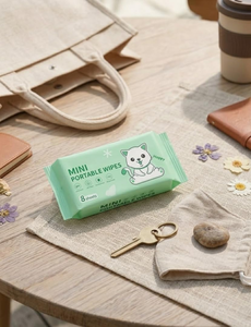 มินิเว็ทไวพส์ 8 แพ็ค x 8 แผ่น ปราศจากแอลกอฮอล์ เหมาะสำหรับการทำความสะอาดอย่างรวดเร็วและสุขอนามัยขณะเดินทาง - Product Image 3