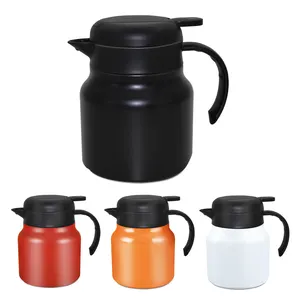 Custom Logo 1000ml Tea Pot Double Walled Coffee Flask Vacuum Thermal Insulation Coffee Water Kettle