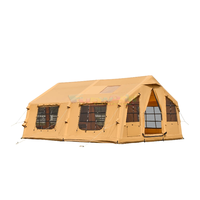 Tente gonflable familiale de grande capacité, tente d'air imperméable, tissu en coton portable, installation rapide, tente de camping gonflable