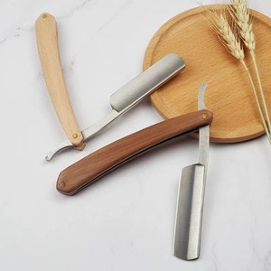 High Quality <strong>Wooden</strong> Handle Straight Edge <strong>Razor</strong> for Men Stainless Steel Manual Straight <strong>Cut</strong> <strong>Throat</strong> Barber Shaving <strong>Razor</strong> - Product Image 3