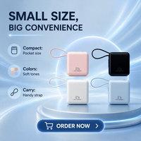 Batterie externe portable 10000 mAh à affichage LED, double USB Type-C 10W, avec 4 câbles de charge intégrés et logo personnalisé – Meilleures ventes
