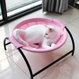 เตียงสุนัขยกระดับได้อย่างทันสมัยเตียงสุนัขแข็งแรงโครงเหล็กระบายอากาศได้ตะกร้าแขวนตาข่ายขนาดเล็กสำหรับลูกสุนัขแมวนอนหลับ - Product Image 2