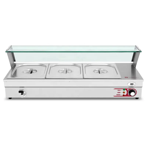 El mejor equipo de cocina comercial de acero inoxidable 3-Pan Bain Marie calentador de alimentos mesa de vapor Buffet para uso en <span class=keywords><strong>restaurante</strong></span> - Product Image 1