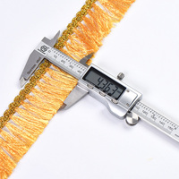 Conception professionnelle sur mesure 5.5Cm barbe de Dragon en soie dorée garniture dorée pour rideau frange dentelle