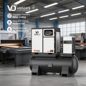 Compresor de Aire Portátil VERDES de 7.5kw, 10-<span class=keywords><strong>20</strong></span> hp, 8-10 bar, Todo en Uno, Eléctrico, con Secador y Tanque de 200, 300, 500l - Product Image 1