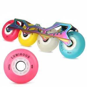 Venta al por Mayor de Fábrica Rueda con Luz LED de Material PU Dureza 85A de 72/76/80 mm Adecuada para Patines y Zapatos Infantiles al Aire Libre - Product Image 3