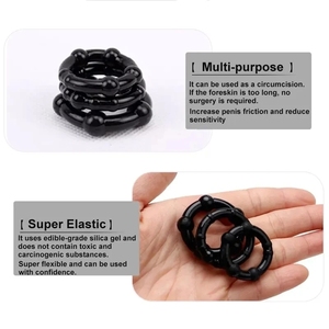 Vendita calda nuovo arrivo 3 pz anelli pene di cristallo Delay anello in Silicone Bdsm Bondage accessori erotici prostata - Product Image 6