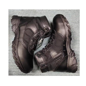 Botas tácticas ligeras de cuero de vaca de grano completo con cremallera lateral para senderismo en exteriores, modelo TSA03, ideales para clima cálido de verano. - Product Image 2