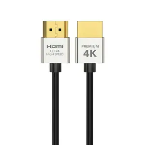 Factory-direct 1m 2m 3m PVC High Speed Ultra Thin HDMI Cable 4K 60Hz HDMI 2.0 Cable 18Gbps Active Black/Silver