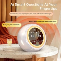 Réveil portable sans fil avec écran tactile LCD, haut-parleur Bluetooth 5.0, longue autonomie, affichage vocal et minuterie en plastique