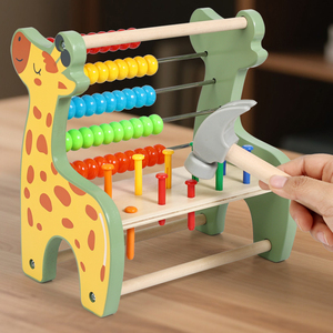 Juguete de Matemáticas de Madera: Banco Contador y Juego de Mesa Educativo 2 en 1 con Cuentas Redondas de Colores Arcoíris y Bonito Diseño de Ciervo - Product Image 4