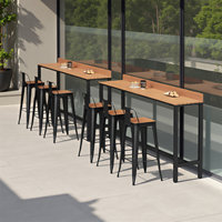 Ensemble table et chaises de bar nordiques en métal pour extérieur, table longue de terrasse, anti-corrosion, résistant aux intempéries, pour café, tabourets hauts, projets personnalisables