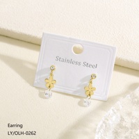 Boucles d'oreilles pendantes circulaires en acier inoxydable 304/316 plaqué or 18 carats, poli miroir, haute qualité, pour femmes, vente chaude