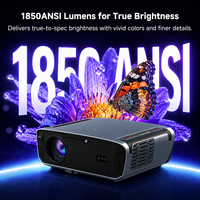 Projecteur intelligent portable Android 9 OEM/ODM haute luminosité 1850 ANSI 4K avec LED, autofocus, haut-parleurs Hi-Fi et Wi-Fi double bande