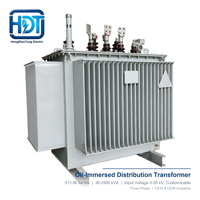 Transformateur de distribution immergé dans l'huile S11-M 33kV 35kV vers 0.4kV, triphasé, réservoir scellé, IEC 60076