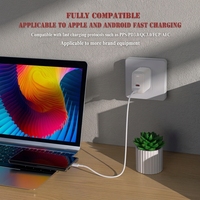 Chargeur mural rapide NULIKE C+A haute puissance, charge rapide PD 45W, chargeur Gan Type-C avec adaptateur OVP pour ordinateur portable