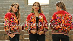 Chaqueta Vintage Tribal Bordada a Mano con Espejo, Ecológica, Estilo Banjara Bohemio, Bomber, Chaleco, Talla Grande, Cierre de Cremallera - Product Image 4