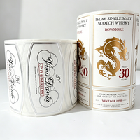 Etiqueta de Vino Personalizada de Lujo con Relieve, Impresión de Etiquetas Autoadhesivas de Papel Kraft Impermeable para Botellas de Whisky/Café