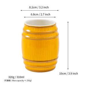 Bougie en céramique personnalisée en forme de tonneau à vin, vide, pour cadeau, décoration d'intérieur, parfum d'ambiance DB2686 - Product Image 2