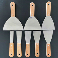 YUSHAN Spatule à mastic rigide pour murs, nouveau style, outils de nettoyage de sols et de construction, acier au carbone, manche ergonomique en bois, argenté