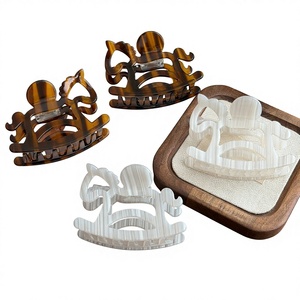 Pince à cheveux vintage en acétate faite à la main, style élégant, avec motif <span class=keywords><strong>queue</strong></span> <span class=keywords><strong>de</strong></span> corne, pour femme, pince requin, accessoires pour cheveux Année du <span class=keywords><strong>Cheval</strong></span> - Product Image 1