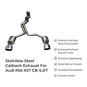 Vortex Sport Sound Valved Stainless Steel <b>Exhaust</b> System Fits Audi RS6 RS7 C8 4.0T 2016-2025 Racing Setup - Product Image 1