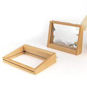 Cornice per foto in legno massello <span class=keywords><strong>di</strong></span> <span class=keywords><strong>faggio</strong></span> a LED foglia intaglio 3D luce notturna luminosa decorazione creativa fai da te - Product Image 4