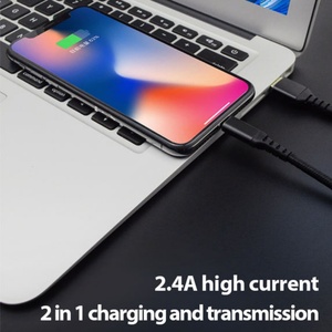 <span class=keywords><strong>C</strong></span>âble <span class=keywords><strong>USB</strong></span> tressé en cuivre étamé certifié MFI <span class=keywords><strong>1m</strong></span> <span class=keywords><strong>USB</strong></span>-A vers 8 broches, charge rapide 3A pour iPhone, ordinateur et batterie externe - Product Image 2