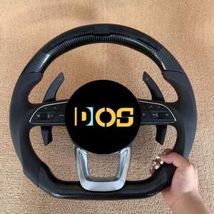 Volant en cuir perforé en fibre de carbone forgé vert pour <span class=keywords><strong>Audi</strong></span> A3 S3 RS3 A4 S4 <span class=keywords><strong>RS4</strong></span> A5 S5 RS5 A6 A7 DOS - Product Image 2