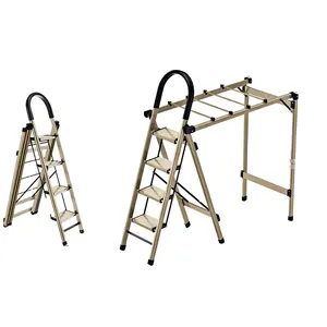 Multifunctional Folding Household Ladder Aluminum Alloy Fold Open Drying Rack For Home Use Outdoor Drying Rack