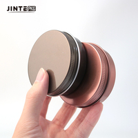 Boîte en métal miniature ronde pour cosmétiques, bonbons, épices, pilules, menthe, petite boîte en aluminium noire avec couvercle à vis