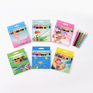 Ensemble de 12 crayons de couleur non solubles à thème de dessins animés, spécialement conçus pour la peinture artistique des élèves du primaire - Product Image 3