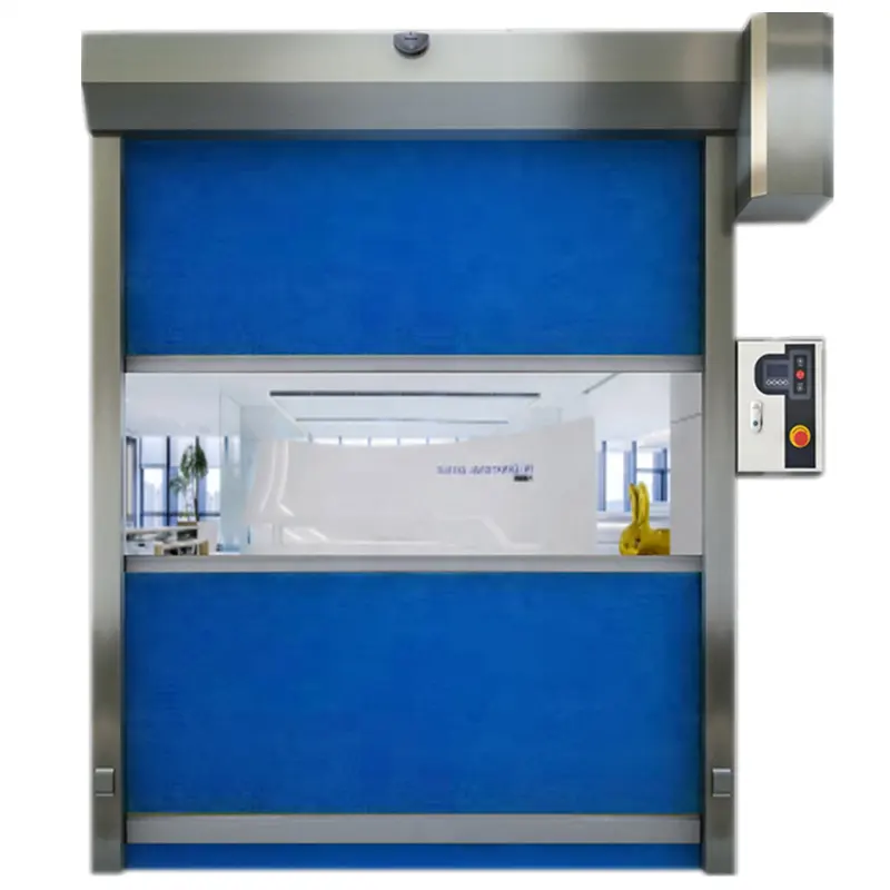 Porta automática de PVC de alta velocidade à prova de som, porta de PVC para cortina de PVC, porta de persiana de rolamento rápido para oficina