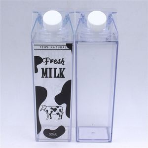 Wholesale Food Grade 500Ml Custom Square Plastic <b>Milk</b> Carton Water <b>Bottles</b> <b>With</b> Refrigerating Fluid - Product Image 4