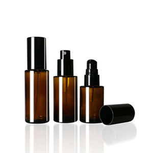 ขวดแก้วใสสีน้ำตาลอำพันสำหรับเครื่องสำอาง โลชั่น น้ำมัน ขนาด 30 มล. 50 มล. 120 มล. พร้อมฝาสีดำ ขนาด 1 ออนซ์ 2 ออนซ์ 4 ออนซ์  พร้อมหัวปั๊มสเปรย์ รับพิมพ์ลายตามสั่ง - Product Image 6