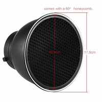 Réflecteur diffuseur standard de 7 pouces avec grille en nid d'abeille à 60 degrés pour flash de studio Bowens Speedlite