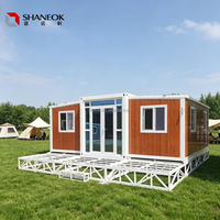 Maison modulaire pliable en forme de conteneur à panneaux sandwich extensibles à double aile, maison préfabriquée miniature portable pour l'extérieur