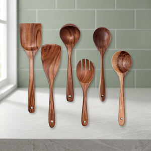 Cuillère en bois artisanale de haute qualité, finition laquée, sans danger pour les aliments, ustensile de cuisine et de service à prix très compétitifs - Product Image 3