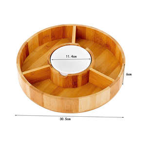 Cuenco para servir chips y DIP, juego de plato de aperitivo de madera con taza para salsa, <span class=keywords><strong>guacamole</strong></span>, Nacho, verduras, Taco, aperitivos con chips - Product Image 6