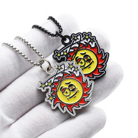 Collier en Gros Chaîne Hommes Femmes Mode Or Argent Breloques Pendentif Personnalisé Logo Découpé Acier Inoxydable